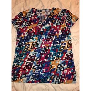 Size S Pattern Scrub Top